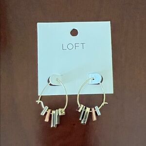 LOFT Mixed Metal Hoop Earrings
